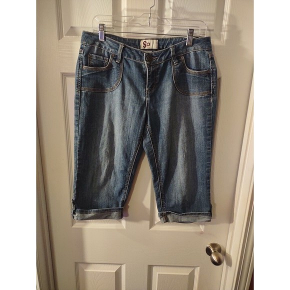 So Capri Jeans Size 9 Blue Cropped - Picture 1 of 8
